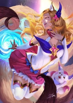Star Guardian Ahri by zumidraws HD Wallpaper Background Fan Art Artwork League of Legends lol