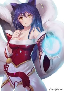 Ahri by Dohwa League of Legends Artwork Wallpaper lol Fan Art