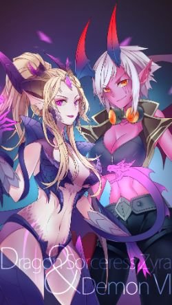 Dragon Sorceress Zyra & Demon Vi by Eggnivia HD Wallpaper Fan Art Artwork League of Legends lol