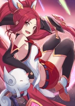 Star Guardian Jinx by IK @_itakana HD Wallpaper Fan Art Artwork League of Legends lol
