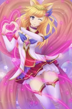 Star Guardian Ahri by Emikova HD Wallpaper Background Fan Art Artwork League of Legends lol