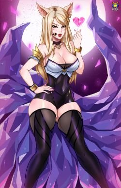 K/DA Ahri by Kyoffie12 HD Wallpaper Background Fan Art Artwork League of Legends lol