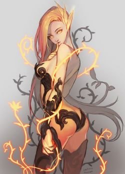 Sexy Wildfire Zyra by Racoona HD Wallpaper Fan Art Artwork League of Legends lol
