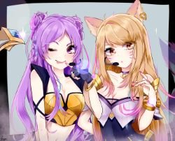 K/DA Kai'Sa & Ahri by aiusausagi HD Wallpaper Background Fan Art Artwork League of Legends lol