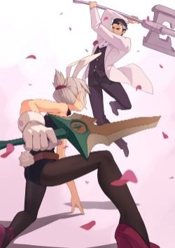 Battle Bunny Riven VS Debonair Jayce by FKEY HD Wallpaper Fan Art Artwork League of Legends lol