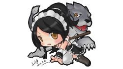 Chibi French Maid Nidalee by みかみ HD Wallpaper Fan Artwork League of Legends lol