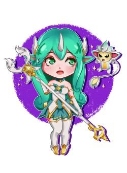 Chibi Star Guardian Soraka by AlmaGKrueger HD Wallpaper Background Fan Art Artwork League of Legends lol Thumbnail