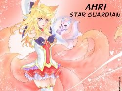 Star Guardian Ahri by beposama HD Wallpaper Background Fan Art Artwork League of Legends lol