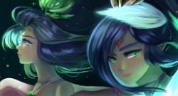 Sacred Sword Janna & Soaring Sword Fiora by FerlanOppa HD Wallpaper Background Fan Art Artwork League of Legends lol