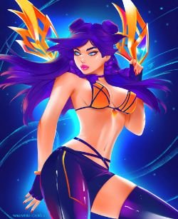 K/DA Kai'Sa by Taiss14 HD Wallpaper Background Fan Art Artwork League of Legends lol