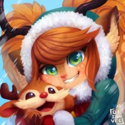 Snow Fawn Poppy by GualitoSandra HD Wallpaper Background Fan Art Artwork League of Legends lol