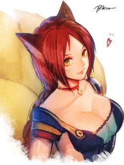 Foxfire Ahri by bibico League of Legends Artwork Wallpaper lol Fan Art