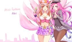 Arcade Miss Fortune & Popstar Ahri Costume Change by Hum HD Wallpaper Background Fan Art Artwork League of Legends lol
