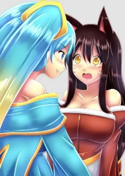 Ahri & Sona by Xano501 (2) League of Legends Fan Art Artwork Wallpaper lol