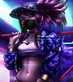 K/DA Akali by IndyMBra HD Wallpaper Background Fan Art Artwork League of Legends lol