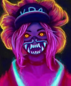 K/DA Akali by IZOLYZM HD Wallpaper Background Fan Art Artwork League of Legends lol