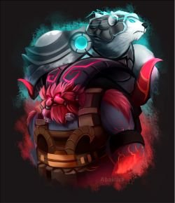 Ornn & Volibear by Abakura HD Wallpaper Background Fan Art Artwork League of Legends lol