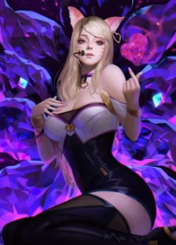 K/DA Ahri by atos HD Wallpaper Background Fan Art Artwork League of Legends lol