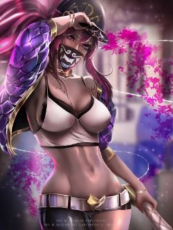 K/DA Akali by Emerald--Weapon HD Wallpaper Background Fan Art Artwork League of Legends lol