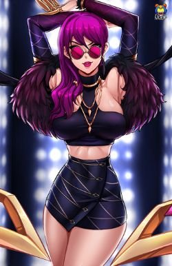 K/DA Evelynn by Kyoffie12 HD Wallpaper Background Fan Art Artwork League of Legends lol