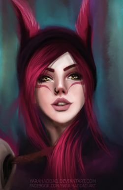 Xayah Portrait by yarahaddad HD Wallpaper Fan Art Artwork League of Legends lol