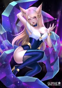 K/DA Ahri by gumae HD Wallpaper Background Fan Art Artwork League of Legends lol