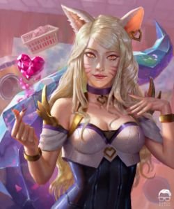 K/DA Ahri by ramzapsyru HD 4k Wallpaper Background Fan Art Artwork League of Legends lol