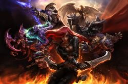 Team Katarina (Ashe, Kayle, Mordekaiser, Warwick, Cho'Gath, Ryze, Teemo) Promo Art League of Legends Artwork Wallpaper lol