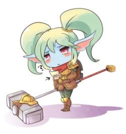 Chibi Poppy by Stchi Wong 聖慈 HD Wallpaper Fan Artwork League of Legends lol