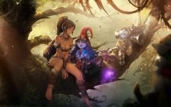Lulu, Nidalee & Tristana by instantip HD Wallpaper Fan Art Artwork League of Legends lol