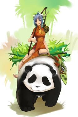 Panda Rider Sejuani (Skin Concept) by ronnydie-vu06 HD Wallpaper Fan Art Artwork League of Legends lol