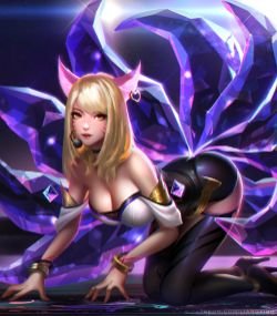 K/DA Ahri by Liang-Xing HD Wallpaper Background Fan Art Artwork League of Legends lol