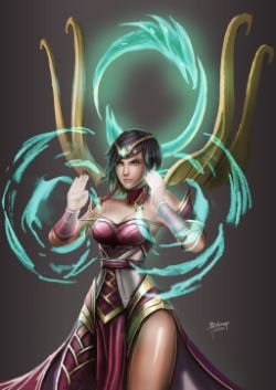 Karma by BADCOMPZERO HD Wallpaper Fan Art Artwork League of Legends lol