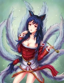 Ahri by Aaeru League of Legends Fan Art Artwork Wallpaper lol