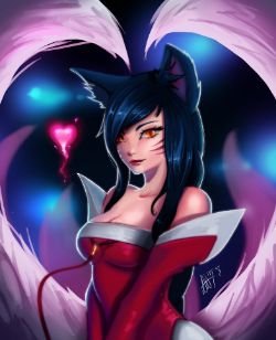 Ahri by Lushies-Art HD Wallpaper Background Fan Art Artwork League of Legends lol