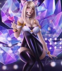 K/DA Ahri by Hayes-irina HD Wallpaper Background Fan Art Artwork League of Legends lol