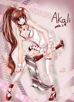 Nurse Akali by 醉鴿 League of Legends Artwork Wallpaper lol