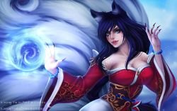 Ahri by NoamyYuuki HD Wallpaper Background Fan Art Artwork League of Legends lol