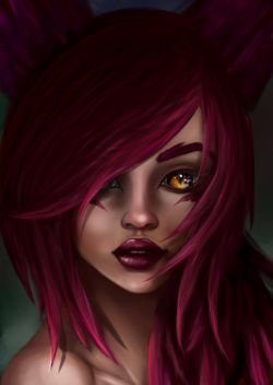 Xayah Portrait by hiratoshia HD Wallpaper Fan Art Artwork League of Legends lol