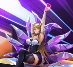 K/DA Ahri by Elsynien HD Wallpaper Background Fan Art Artwork League of Legends lol