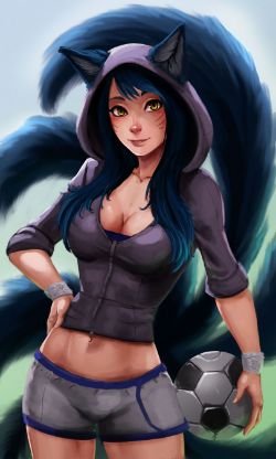 Soccer Ahri by Raichiyo33 League of Legends Artwork Wallpaper lol Fan Art