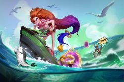 Pool Party Zoe & Gangplank by dsl HD Wallpaper Background Fan Art Artwork League of Legends lol