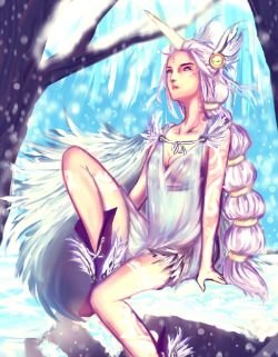 Winter Soraka (Skin Concept) by zunifuun HD Wallpaper Fan Art Artwork League of Legends lol