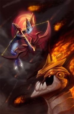 Aurelion Sol & Kindred by kkako HD Wallpaper Artwork Fan Art League of Legends lol