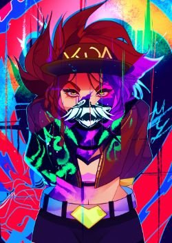 K/DA Akali by YosaUn HD Wallpaper Background Fan Art Artwork League of Legends lol