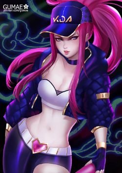 K/DA Akali by gumae HD Wallpaper Background Fan Art Artwork League of Legends lol