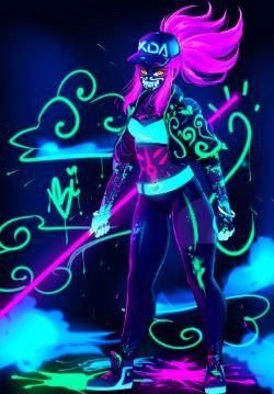 K/DA Akali by HibikiArts HD Wallpaper Background Fan Art Artwork League of Legends lol