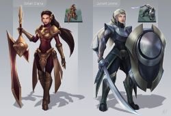 Leona & Diana by VegaColors (2) HD Wallpaper Fan Art Artwork League of Legends lol