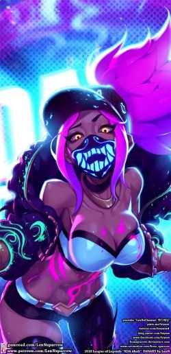 K/DA Akali by 렌스패로우 HD Wallpaper Background Fan Art Artwork League of Legends lol