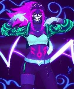 K/DA Akali by Yajuu HD Wallpaper Background Fan Art Artwork League of Legends lol